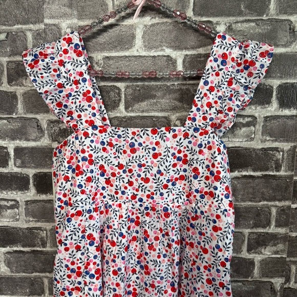 Draper James Maddie Babydoll Dress in Berry Print white red floral mini - Picture 3 of 14